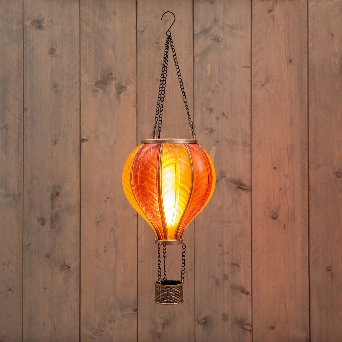 Solar luchtballon | 24 LED’s | Vlam-effect | 20x62 cm | Geel/Oranje | Anna's Collection