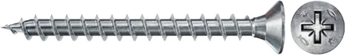 Famanu – Spaanplaatschroeven 3,0 x 25 mm met verzonken kop en kruiskop, volledige schroefdraad, geschikt voor houtbewerking (100 stuks)