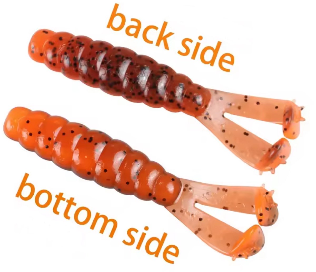 PikeAttack-SplitMotionCraw- Oranje-NedRig-Creaturebait-Drijvend-7cm-SoftBait-