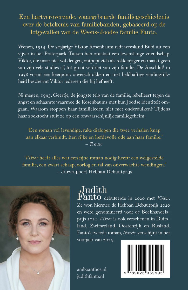 Boekcover met portret van een vrouw. Titel: Judith Fanto, Viktor.