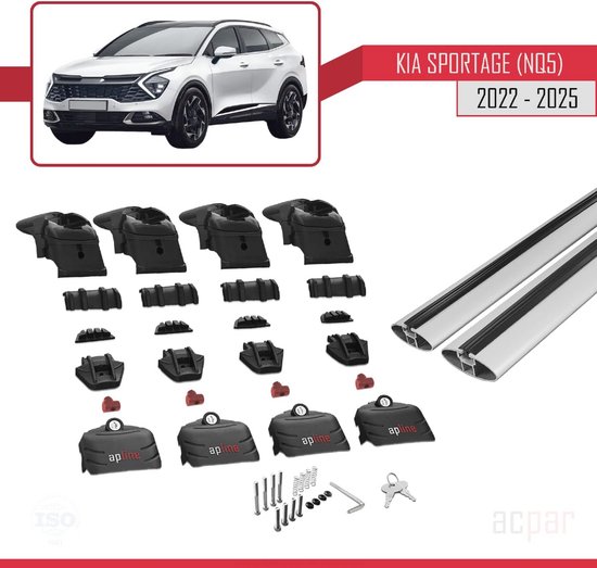 Cross Auto Accessories-Dakrails Voor Auto'S Met Vlakke Dakrails Raildrager Compatibel Met De Kia Ceed Sportswagon (Cd) 2019-2023; Aluminium Dakdrager