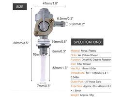M10 x 1,25 mm Brandstoftank Schakelaar Klep