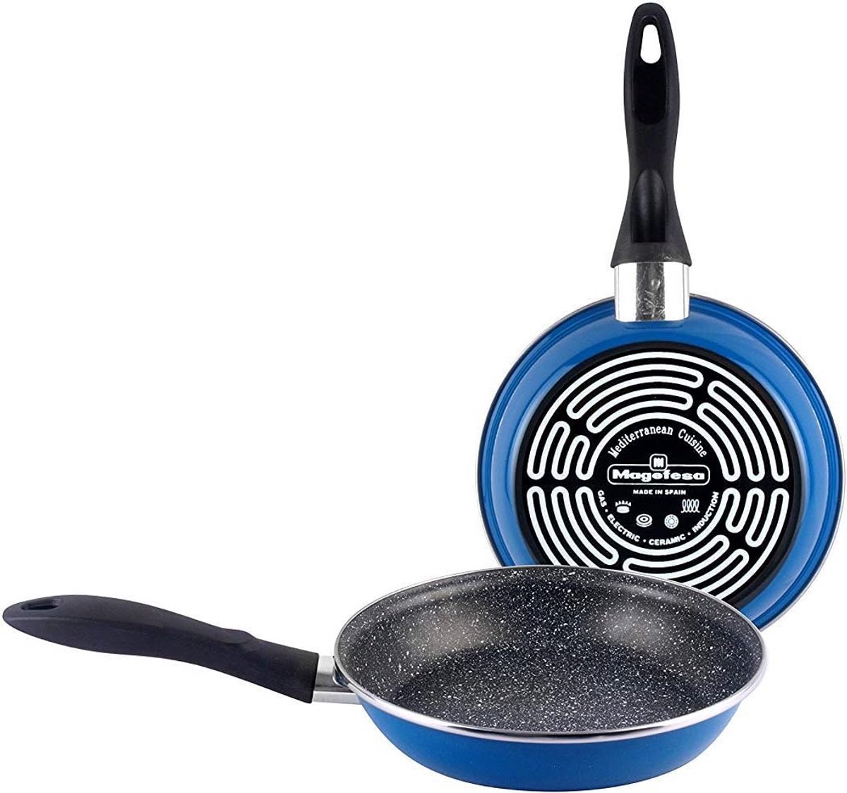 Koekenpan Set Antiaanbaklaag 2 Delig in Blauw en Steenlook