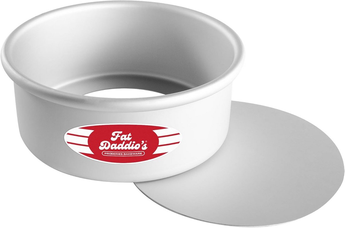 Ronde geanodiseerde aluminium kaaspan met afneembare bodem 18,2 x 7,5 cm