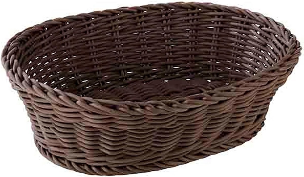 Ovale Wicker Mand voor Tafels - Polypropyleen, Vaatwasserbestendig, 25 x 19 cm