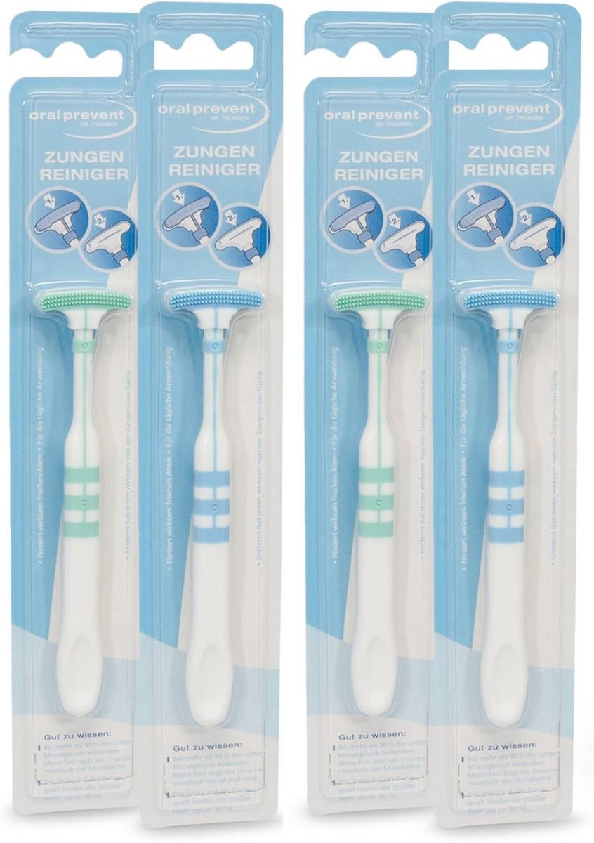 Set van 4 Dubbelzijdige Tongreinigers voor een Frisse Adem