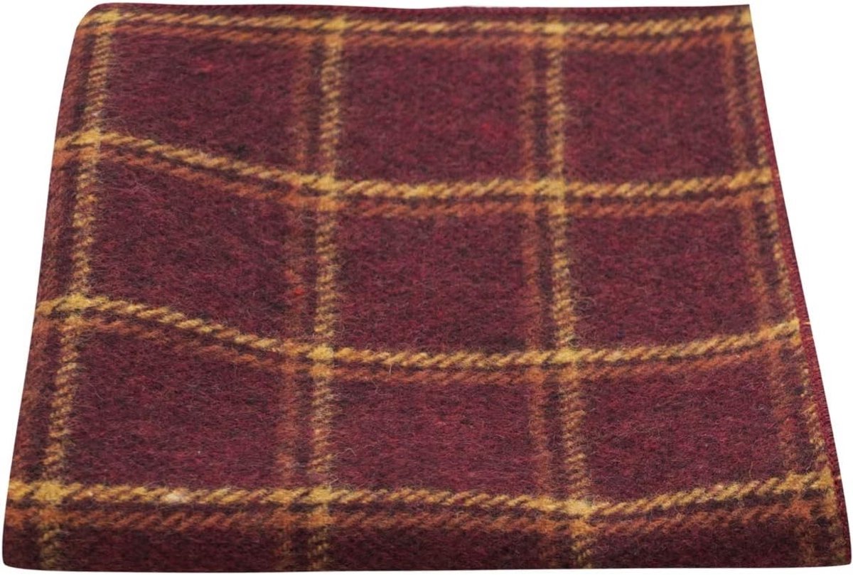 Heritage Warm Rood Geruit Pochet - Zakdoek - 25cm x 25cm - Perfect voor elke gelegenheid