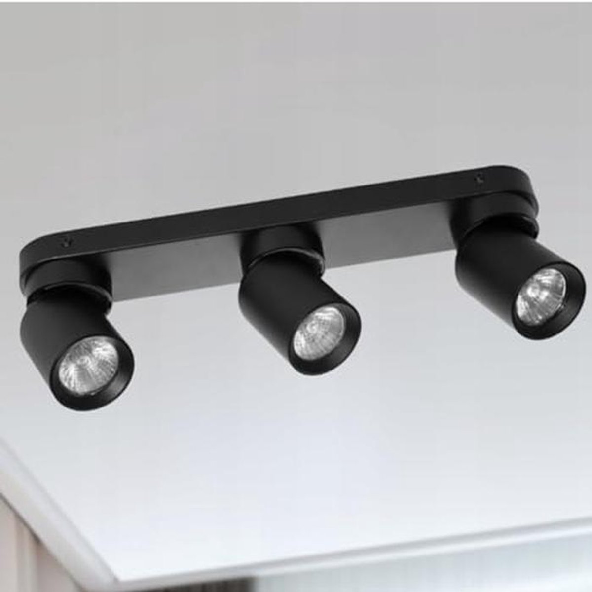 Moderne Wand- en Plafondlamp voor Woonkamer - Geschikt voor GU10 Lampen - Max. 2x12W - Zwart