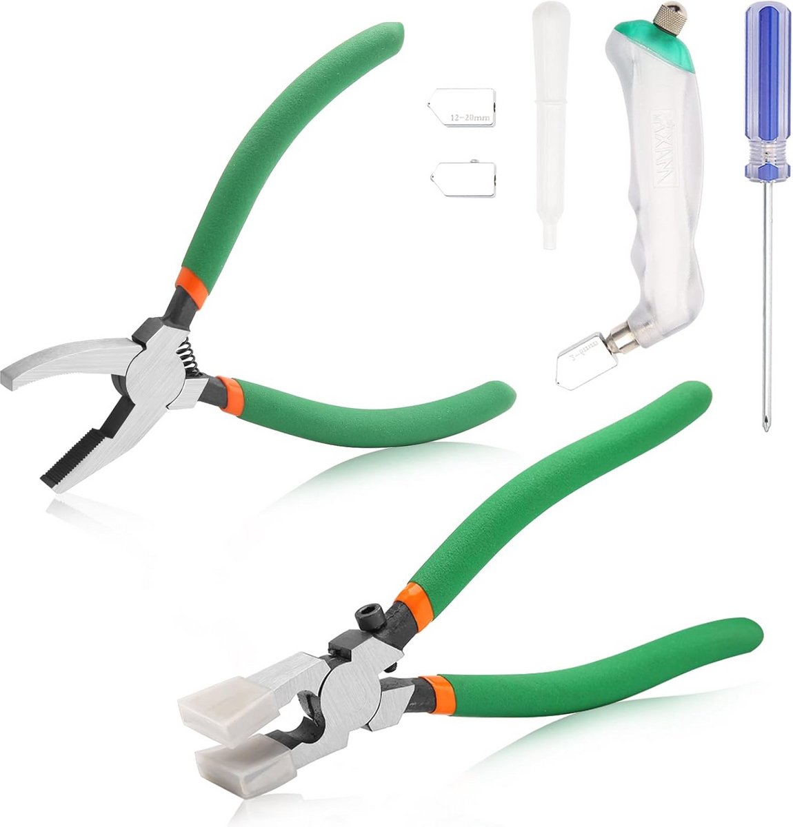 Heavy Duty Glas Running Tang - 10 Stuks Professionele Snijgereedschap voor Glas, Spiegels en Mozaïek