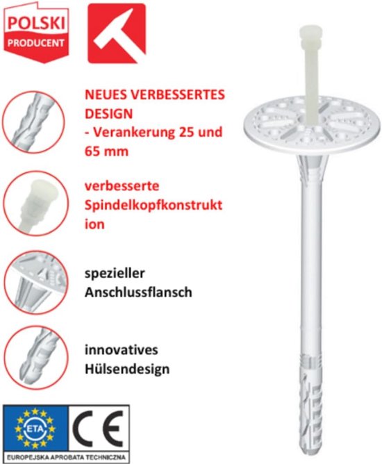 Isolatiepluggen 8x135 mm voor WDVS - 200 stuks | bol