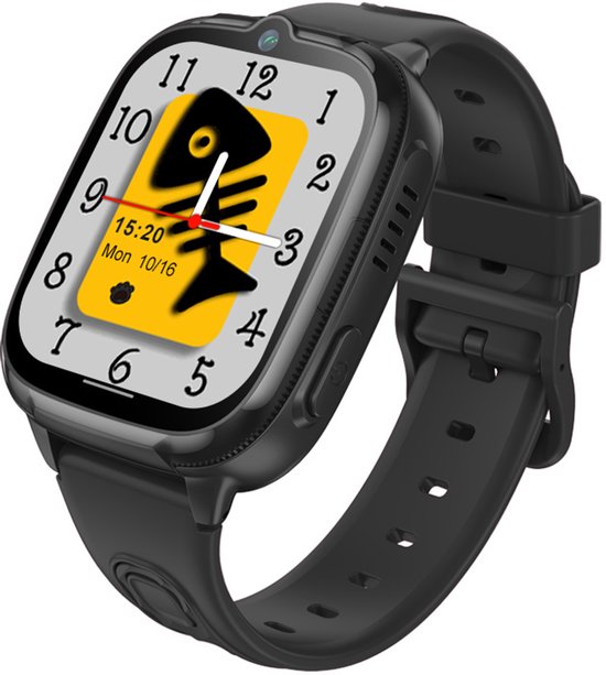 Mayni SmartWatch 4G - Smartwatch Kinderen - Kinder Smartwatch - GPS Tracker - Bellen/Videobellen - SOS - SIM - Waterdicht - Zwart