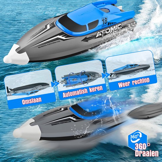 Op afstand bestuurde boot vanaf 6 8 jaar, 25 km/u RC boot met ledlicht, 2,4 GHz instelbare speedboot, 2 batterijen voor 40 minuten speeltijd, speedboot op afstand bestuurd, voor volwassenen en Op afstand bestuurde boot vanaf 6 8 jaar, 25 km/u RC boot met ledlicht, 2,4 GHz instelbare speedboot, 2 batterijen voor 40 minuten speeltijd, speedboot op afstand bestuurd, voor volwassenen en