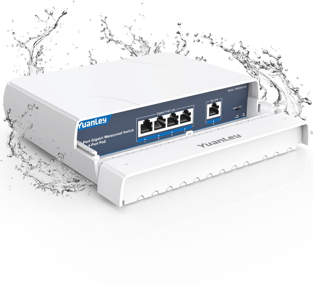 Gigabit PoE Switch 4 poorten, waterdicht, outdoor ethernet, onbeheerde netwerkswitch met VLAN-functie, 78 W geïntegreerd vermogen, IEEE802.3af/at ondersteuning