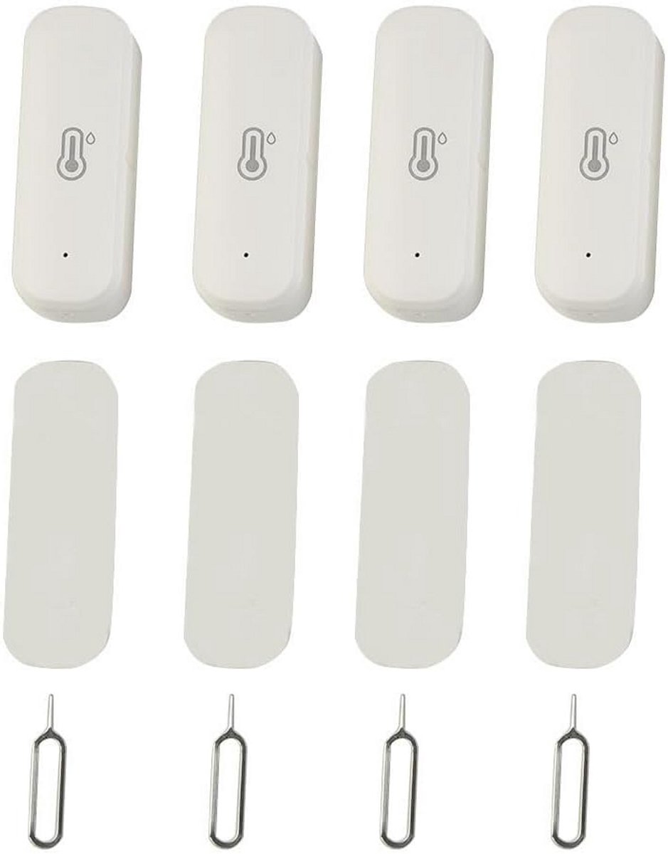 Digitale WiFi Temperatuur en Vochtigheid Sensor - 4 Stuks voor Slimme Huizen