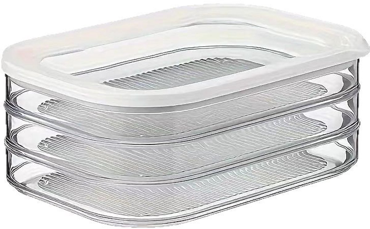 Opbergdoos - opbergbox met deksel - opbergdoos met vakjes - food container - 3 compartimenten