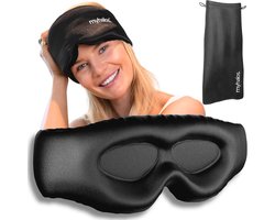 MyHalos 3D Zijden slaapmasker - moerbeizijde oogmasker - zijden oogmasker voor mannen en vrouwen - verduisterende slaapmaskers met 3D-oogcups - geen druk oogmasker