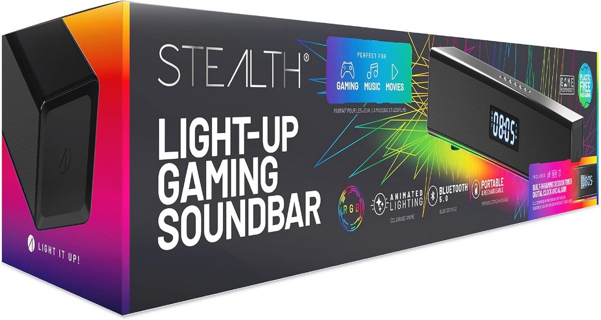 STEALTH Light-Up Gaming Soundbar met Bluetooth 5.0 - STEALTH - €118,72