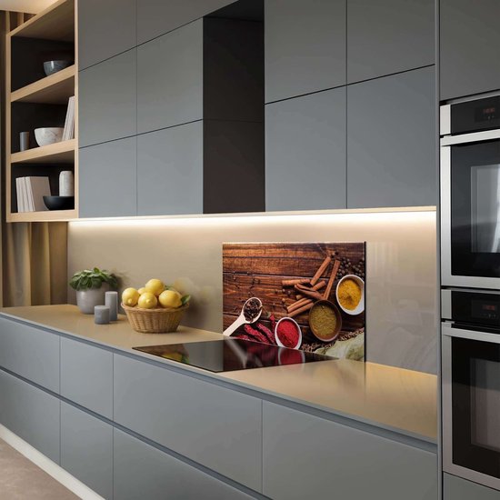 KitchenArt - Warm Spice Harmony Spatscherm - 70x50 cm - Spatscherm Achterwand Keuken - Spatwand Keuken