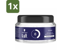 1 x Taft - Titane 6 - Styling Gel - Krachtige styling - 250 ml - Krachtige Styling - Vochtbestendige Fixatie - Titanium Hold - Kort Kapsel - Herstel Van Haar