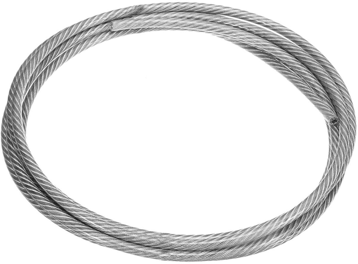 Allecta - RVS kabel 3 meter, 7 x 19 strengen, PVC-gecoat - Voor buitenbouw, marine, rigging