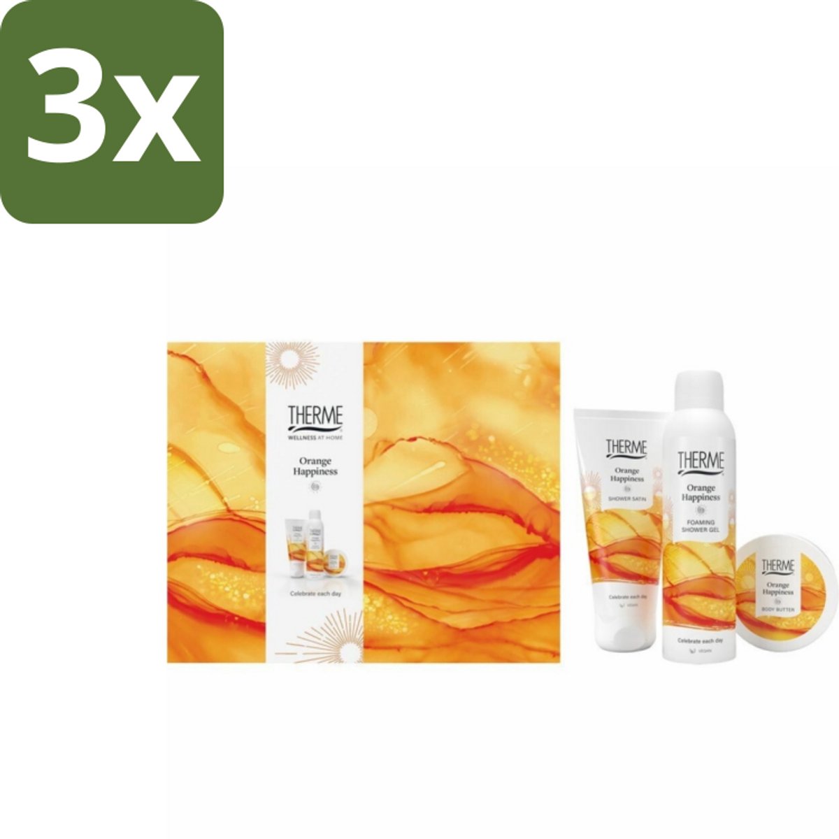 3 x Therme – Wellness Treatment Geschenkset – Orange Happiness - Koffie - Koffiezetapparaat - Koffiezetapparaat - Koffiezetapparaat