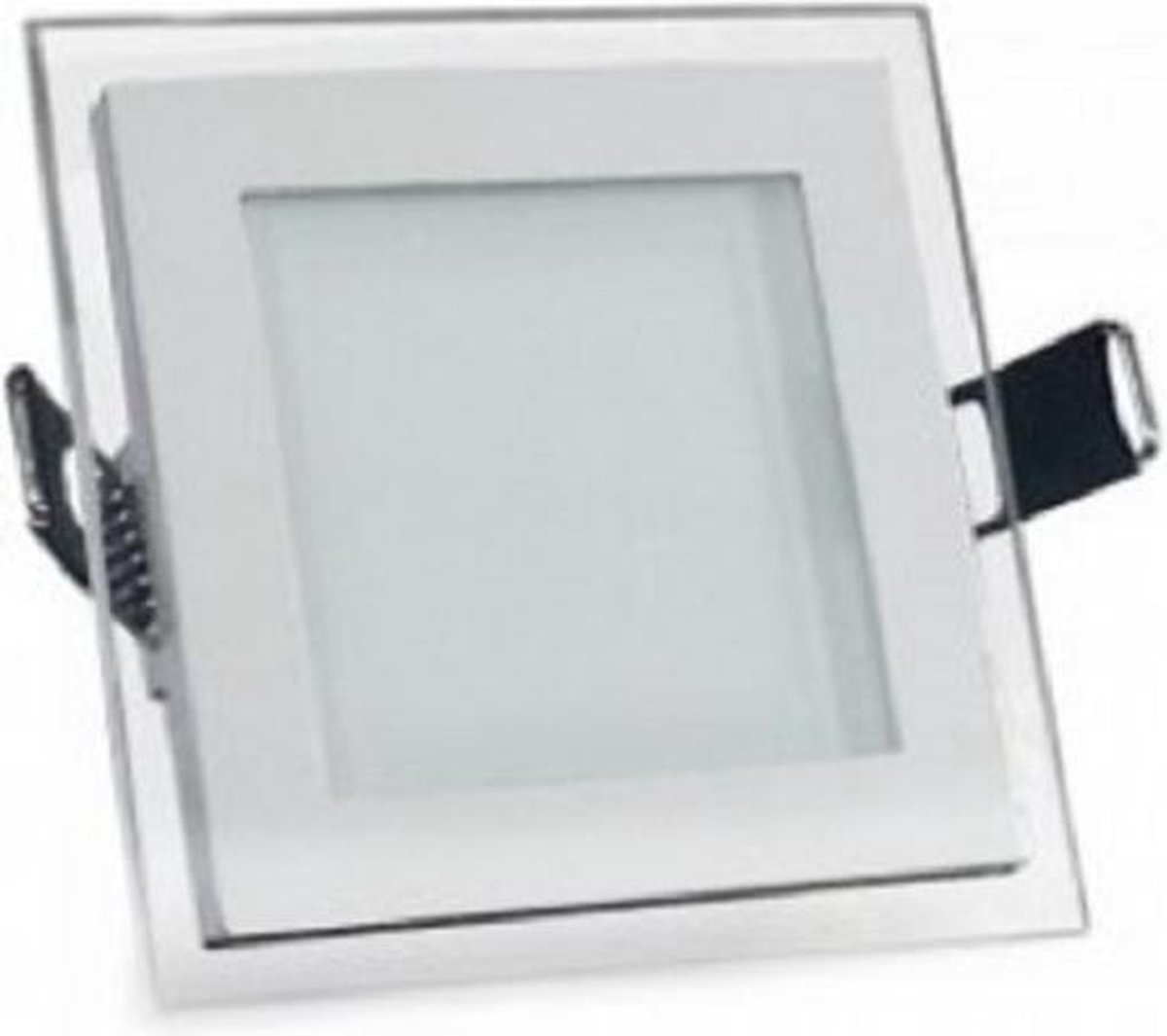 6w Led paneel - inbouwspot - Vierkant - Glas - 3000K - Warm wit