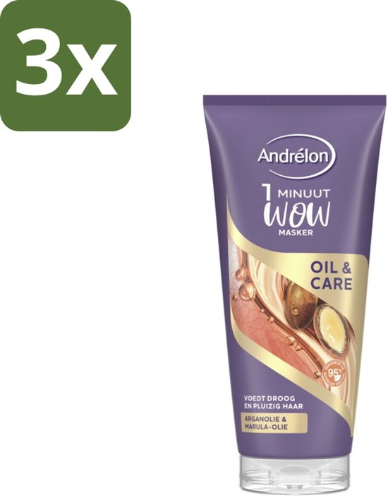Andrélon - Oil & Care - Haarmasker - 180 ml - Bulkverpakking - 3 stuks
