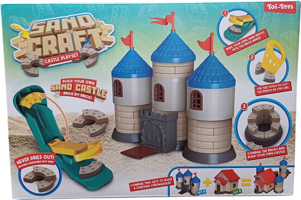 Zandkasteel maken set - Voor kinderen - Speelset - Creatief - Magisch Zand - Uren speelplezier - toi toys