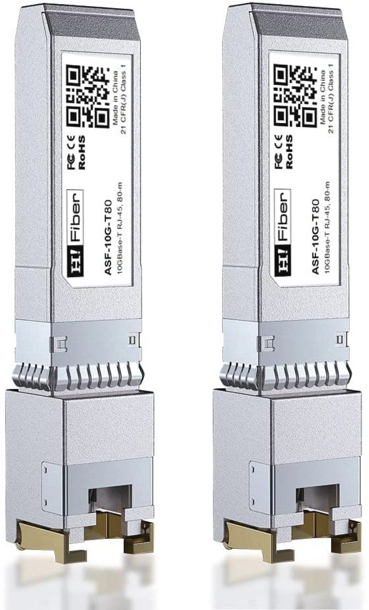 10G SFP+ transceiver module voor Ethernet, 10GBASE-T, 80 meter, SFP+ naar RJ45 connector