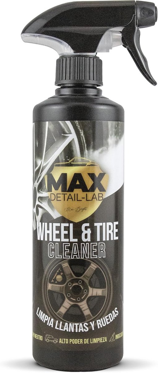 Velgenreiniger en Ontvetter voor Auto's en Motoren - Zuurvrij, Drievoudige Werking, No Scrub, Professionele Detaillereiniger 500ml