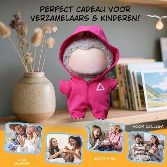 Roze Poppenkleding - Met Overall van Inspired by Squid Game - Cool & Stoer - Geschikt voor Labubu van Merkloos — afbeelding 3