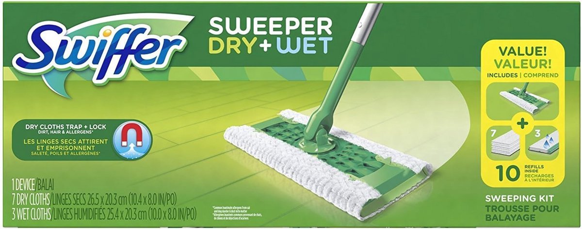 Swiffer Vloermop Starterset met Droogdoeken voor Effectieve Vloerreiniging