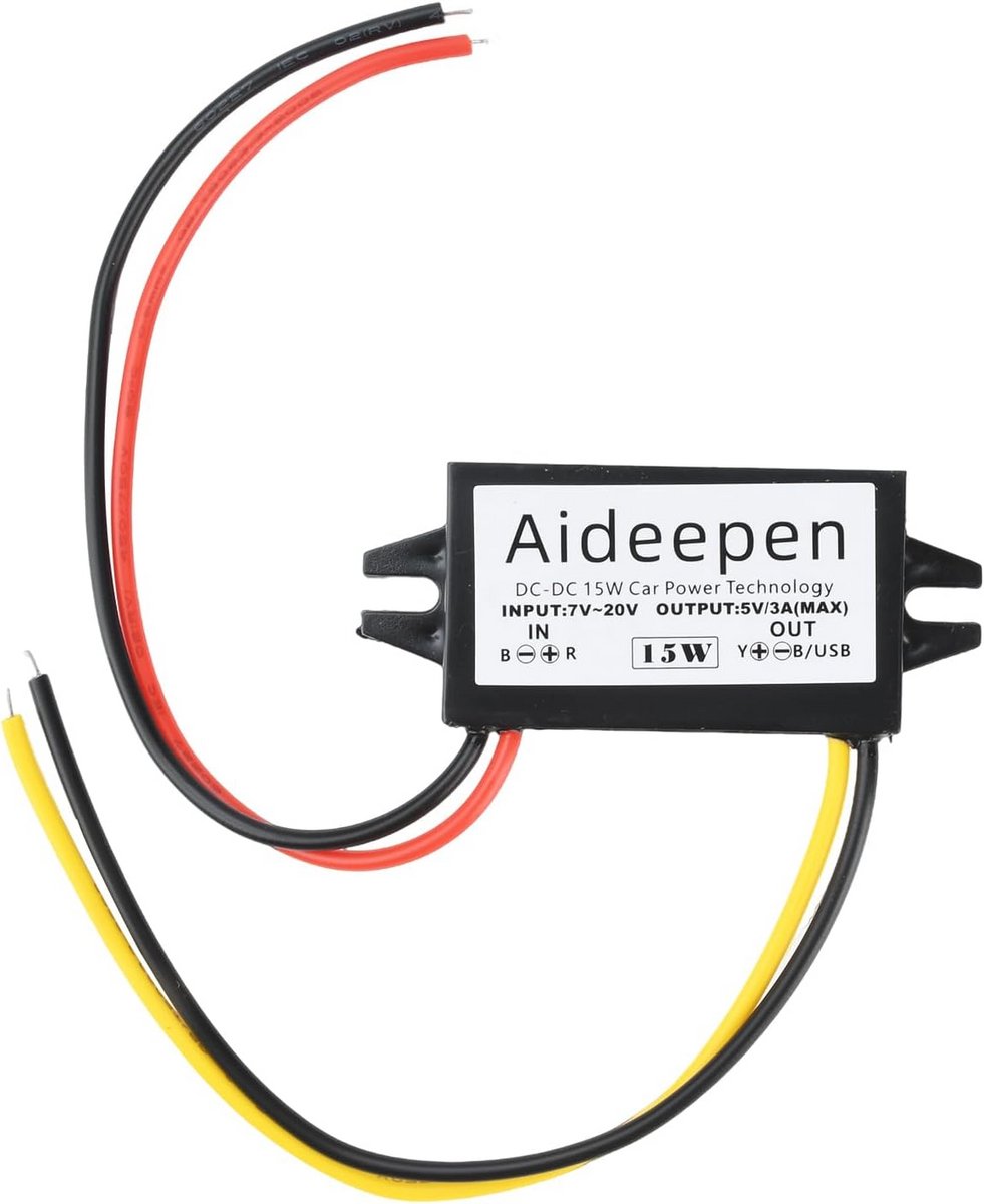Spanningsomvormer 12V naar 5V 3A 15W voor Auto