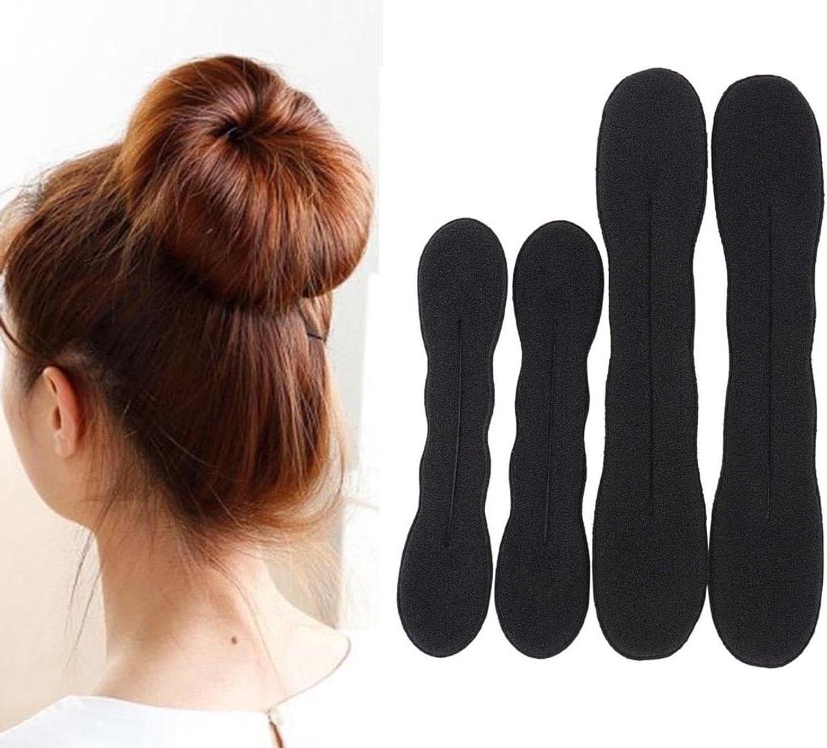 Allecta - Haarbroodje Maker Set van 4 stuks in Zwart - Magic Bun Haar Donut voor Perfecte Opgestoken Kapsels - Haargereedschap voor Meisjes en Vrouwen (2 Medium, 2 Large)