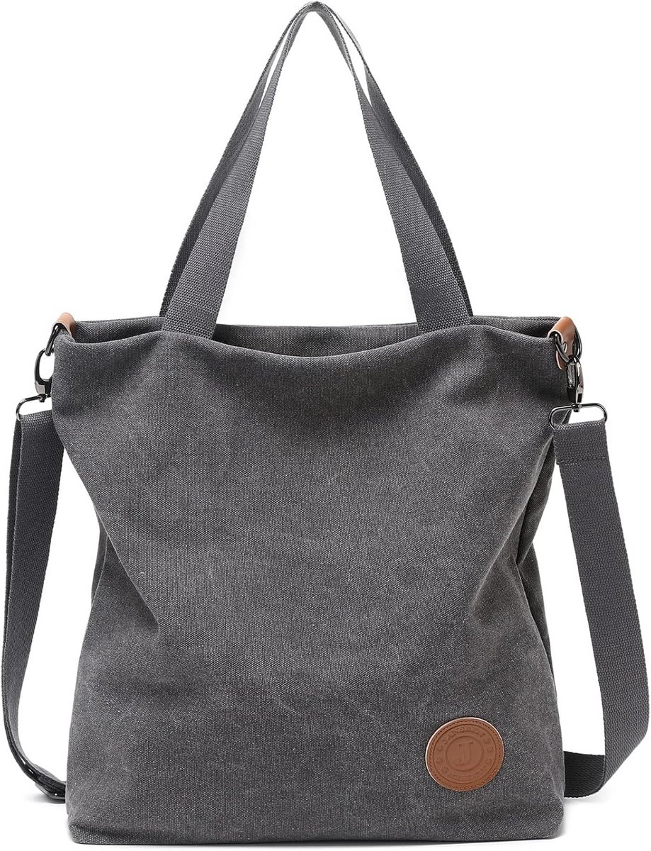 Grote Dames Schoudertas - Casual Canvas Handtas voor School, Werk en Reizen