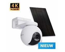 EZVIZ HB8 Pro 4K Kit – Draadloze Beveiligingscamera – WiFi – met 5W Zonnepaneel – 10400mAh Batterij – Nachtzicht in Kleur – Buiten Camera – Werkt met Google Assistant en Alexa – Wit – 1 Stuk