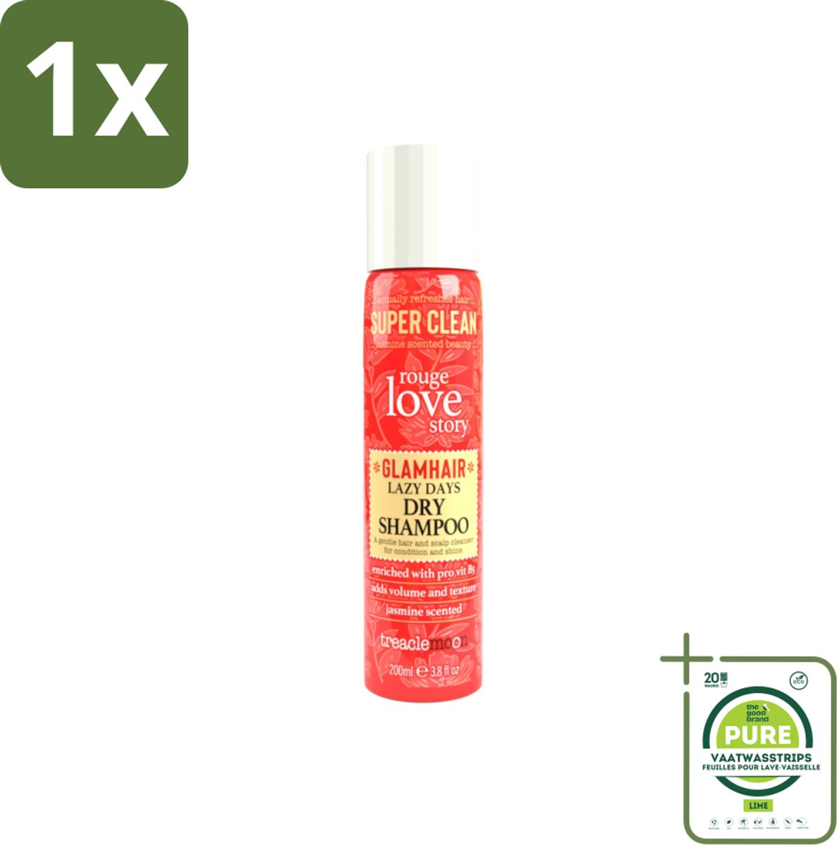 1 x Treaclemoon – Droogshampoo – Rouge Love – 200 ml - Droogshampoo - Haar Verzorging - Haar Fris - Haar Volume - Haar Verzorging Zonder Water