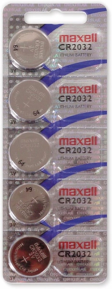 Knoopcel CR2032 5er blister, 3V lithiumbatterij