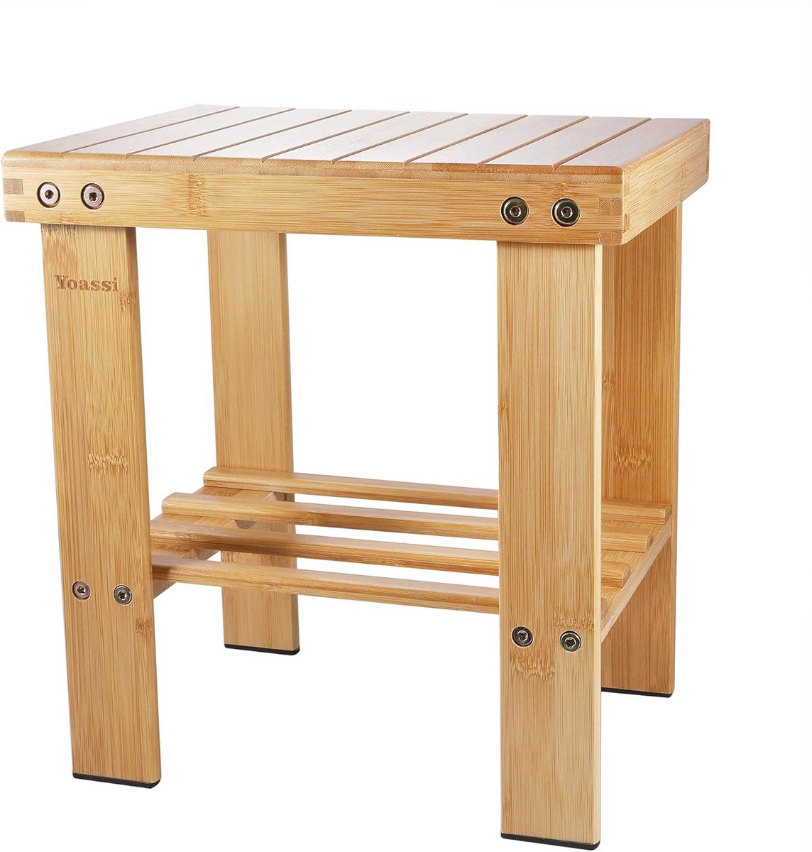 Bamboe Voetenbankje - Robuuste Antislip Kruk, Kinderstoel en Bijzettafel - 31 x 24 x 34 cm