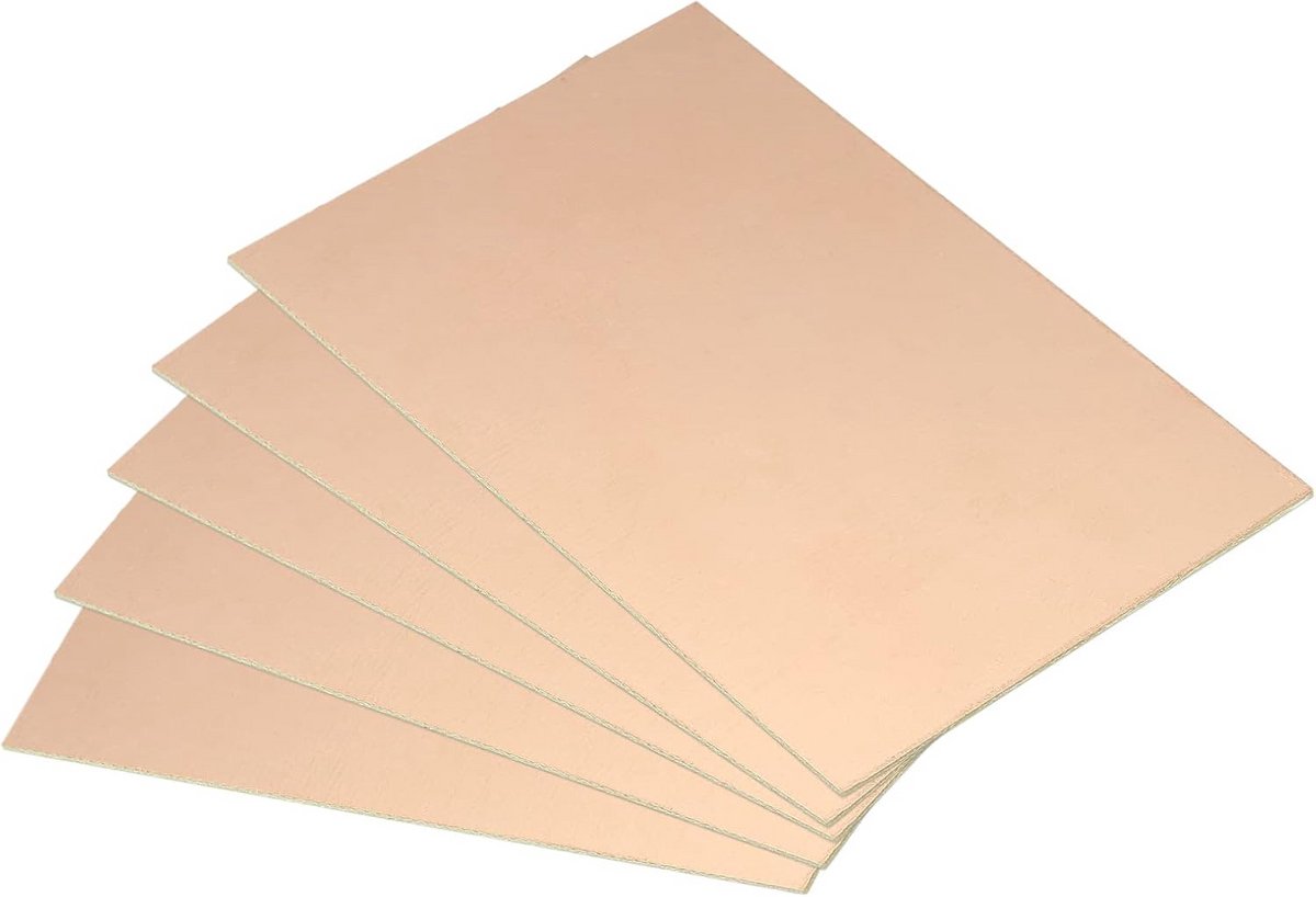 FR4 Koper Beklede Printplaten 5 Stuks 100x70x1.2mm