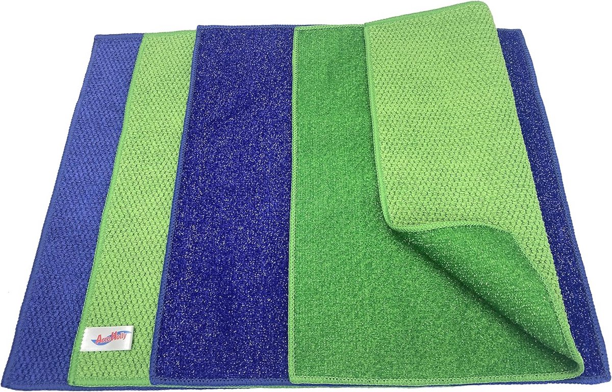 Krasvrije Microfiber Schrobdoeken voor Keuken - 2-in-1 Set van 4, 11.5" x 11.5"