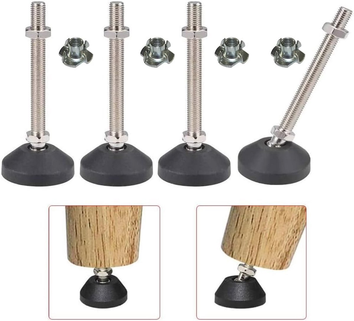 Verstelbare meubelvoeten M8 x 100 mm - Stelvoeten tot 450 kg