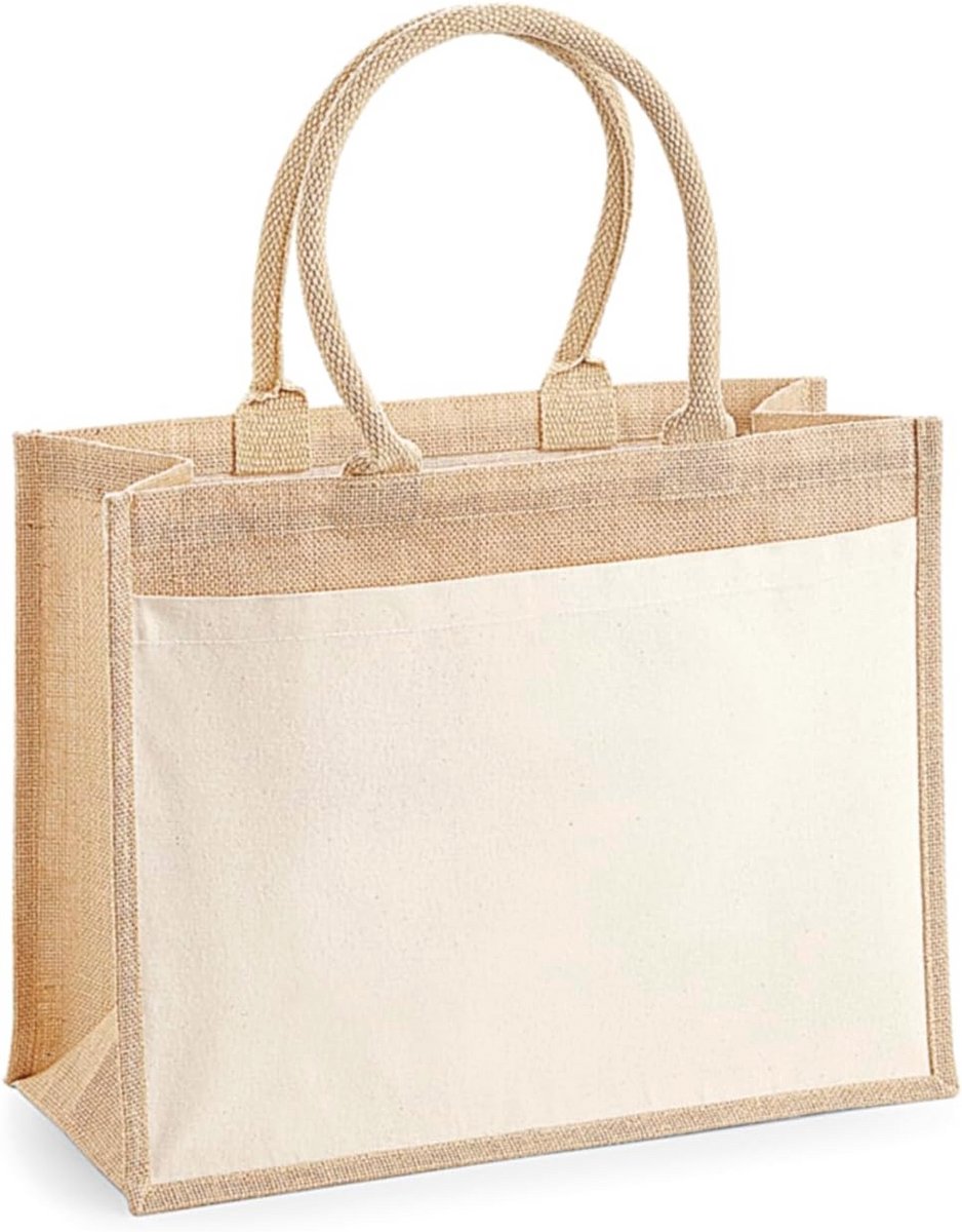Duurzame Jute Boodschappentas - Stijlvolle en Veredelbare Shopper voor Elke Gelegenheid