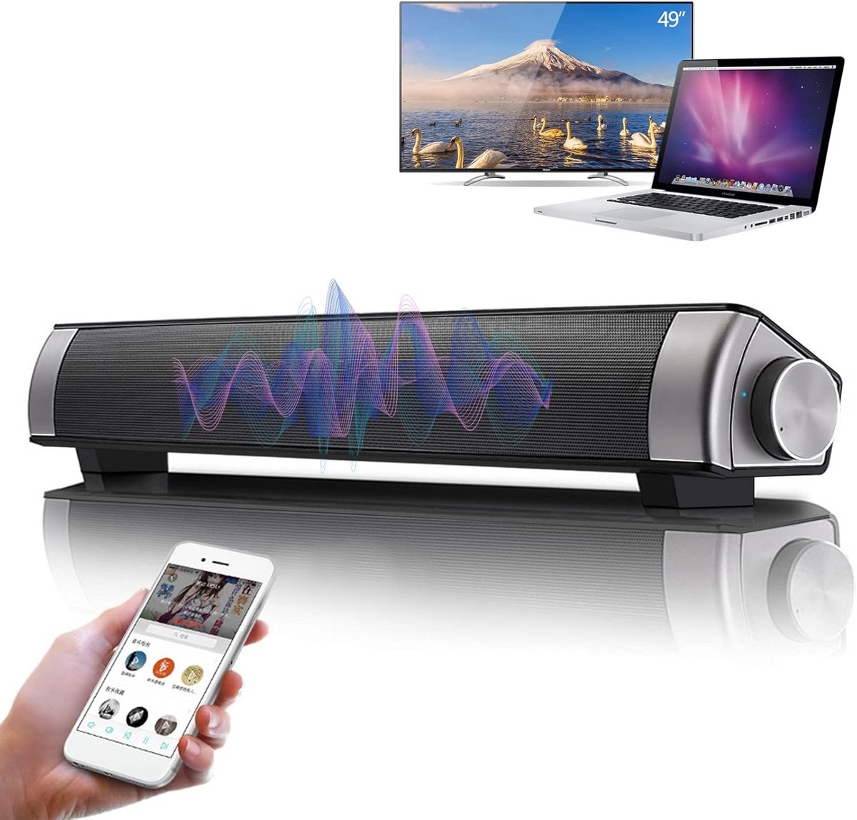 Draadloze Bluetooth TV Soundbar met Afstandsbediening - Stereo Geluid voor Thuis