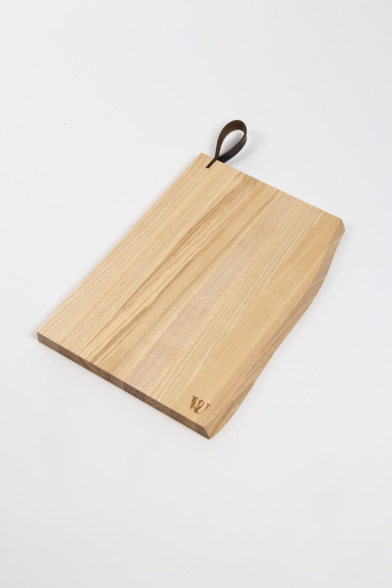 Woodsea Chop-Chop cutting board - Snijplank - Massief eikenhout - Met leren handgreep - Medium
