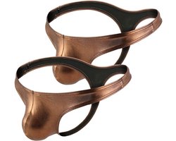 Sexy Heren String Bikini Slip Ondergoed van Imitatieleer