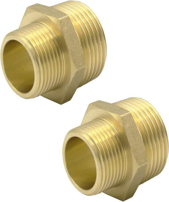 Adaptateurs Réducteurs Laiton 3/4" Mâle Vers 1/2" Femelle - Lot De 2 Avec Joints Caoutchouc - Pour Plomberie, Chauffage