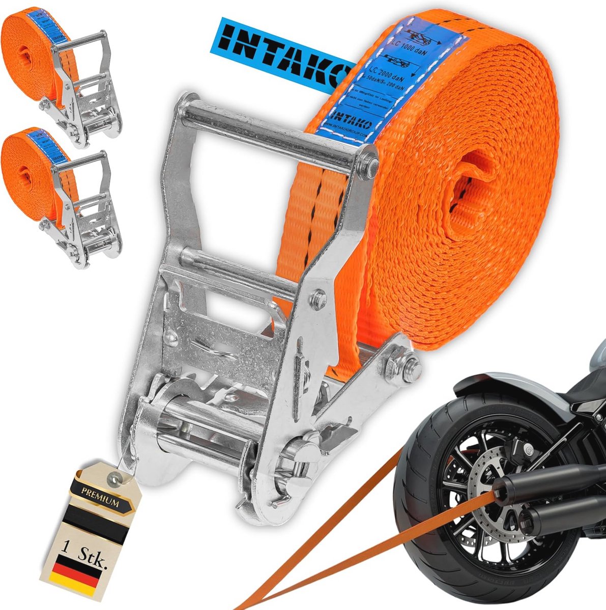 Spanbanden 6 m 35 mm - 2000 kg trekcapaciteit - oranje (set van 2)
