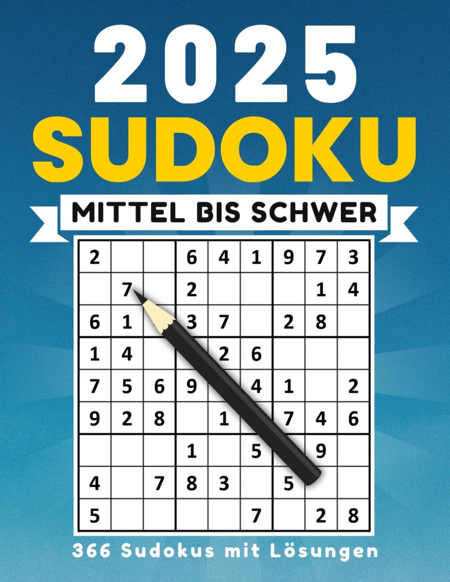 Sudoku Kalender 2025: 366 Midden tot Zware Puzzels voor Volwassenen en Senioren