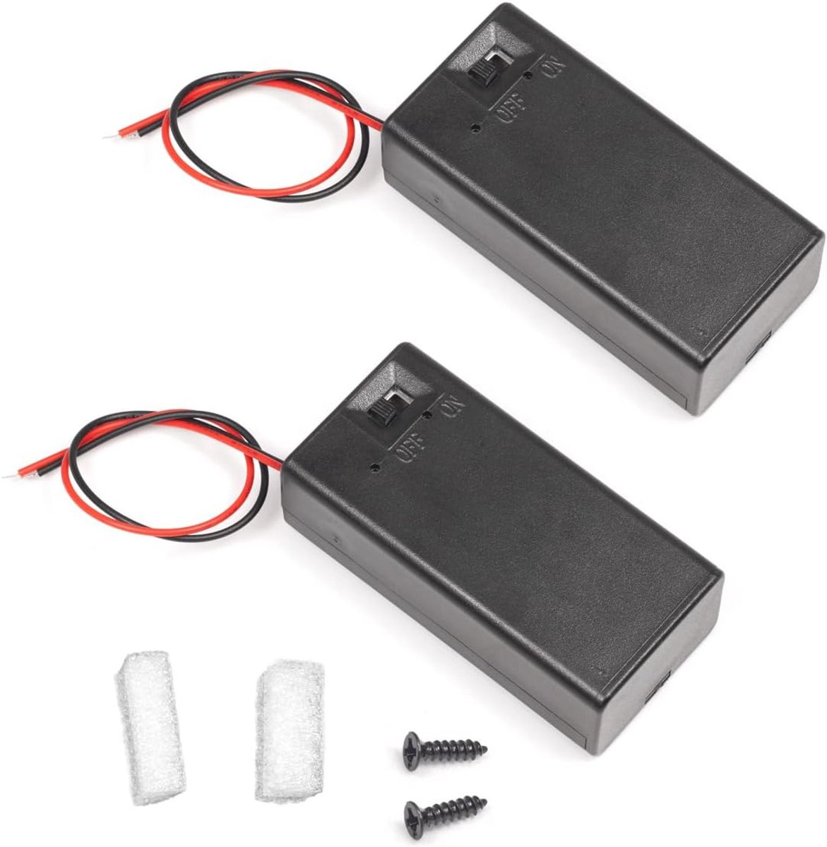 9v batterijhouder (Pack van 2) met schakelaar - Handige batterijoplossing voor diverse toepassingen